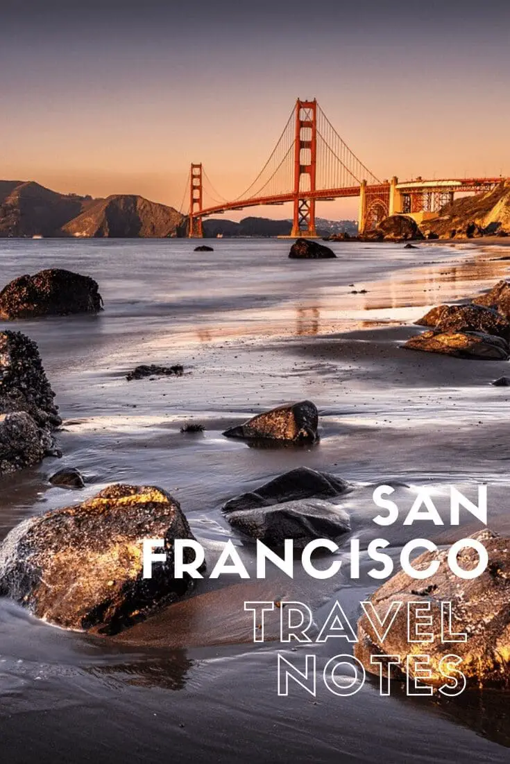 San francisco travel post with the golden gate bridge in the background