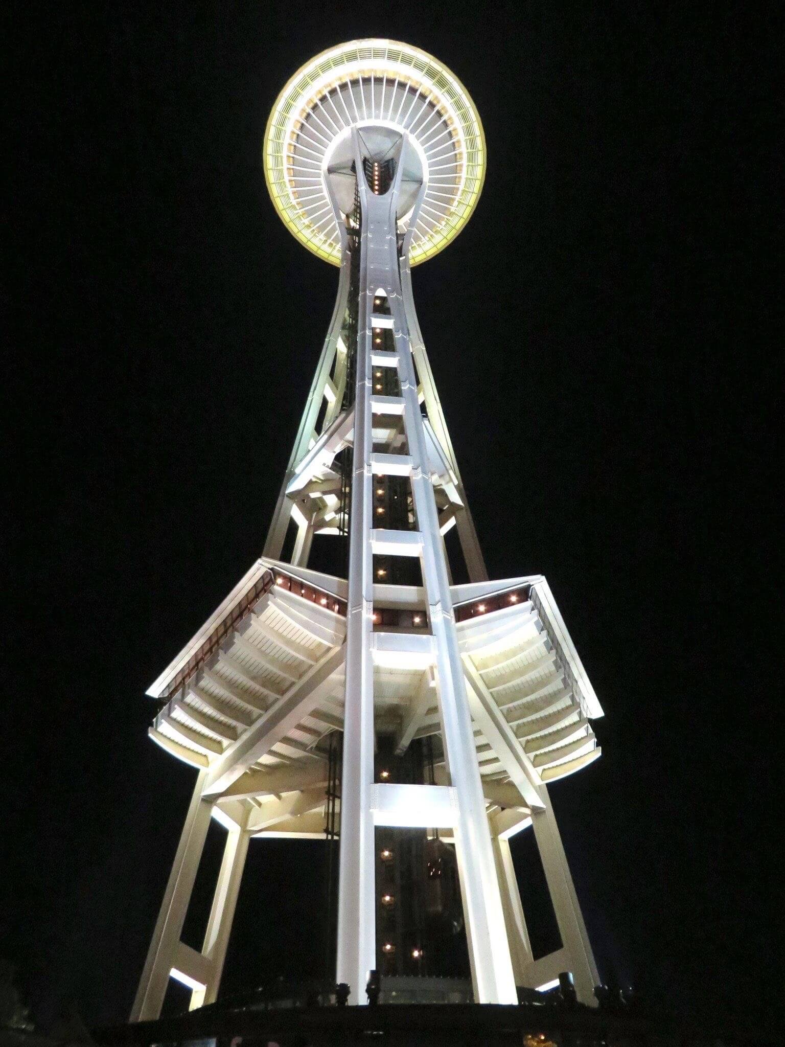 Seattle space needle at night