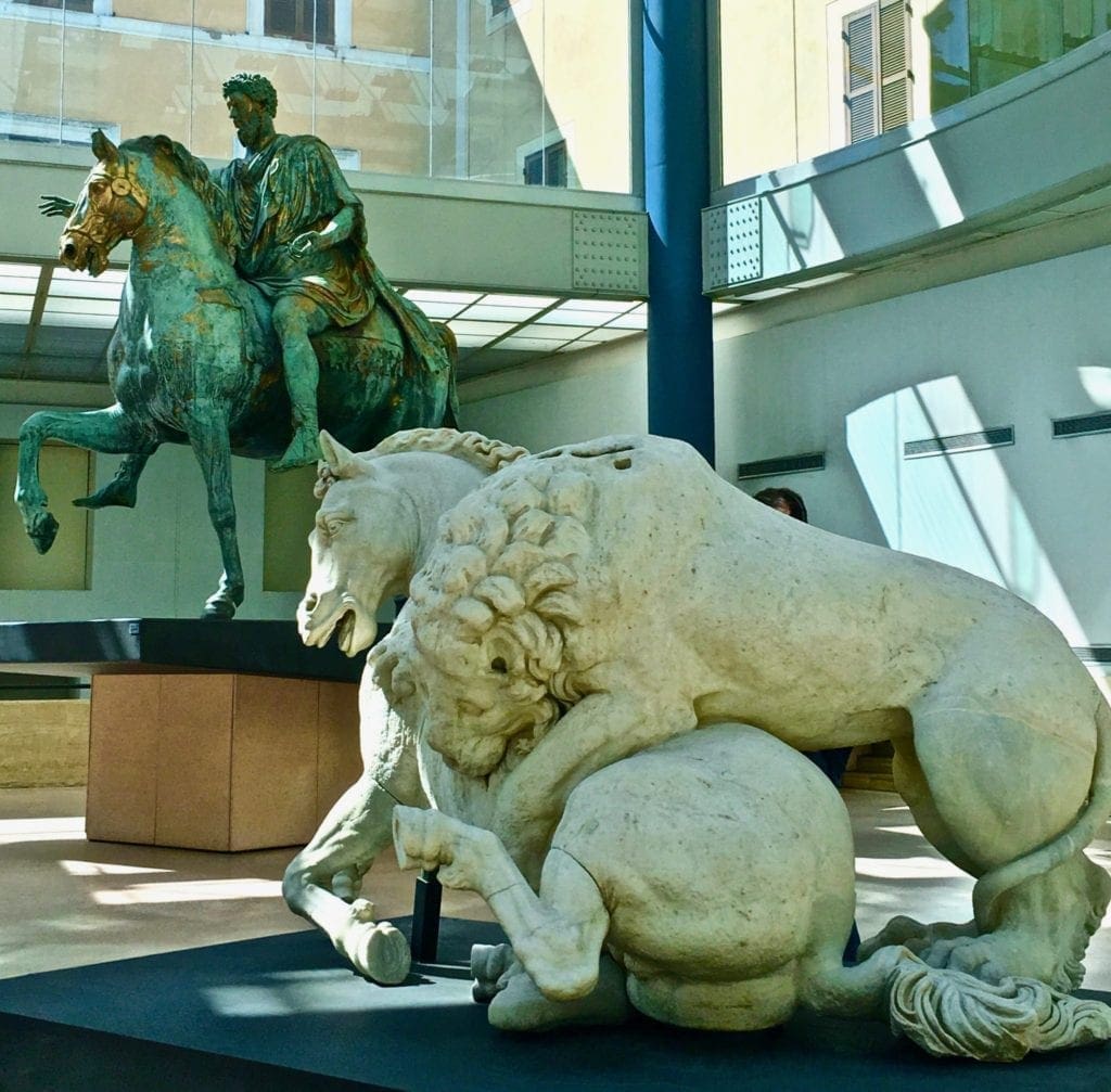 Lion statue at capitoline museum