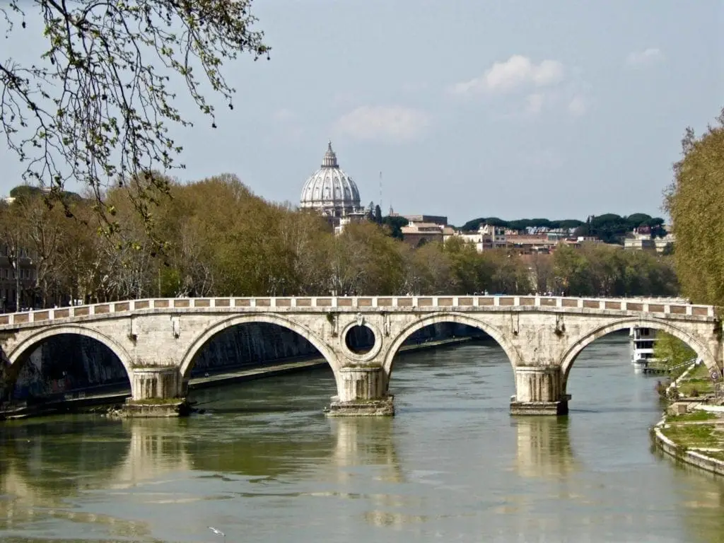 The tiber river rome italy