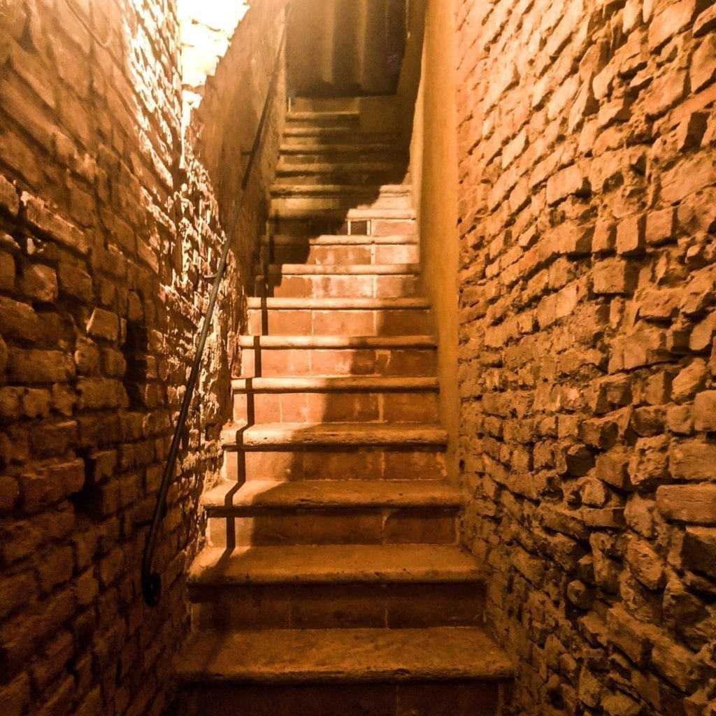 Cellar stairs il battistero siena italy