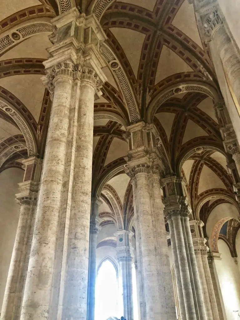 Cathedral columns pienza italy