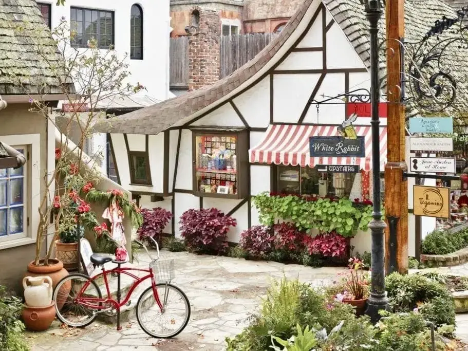Bicycle and shops at carmel by the sea