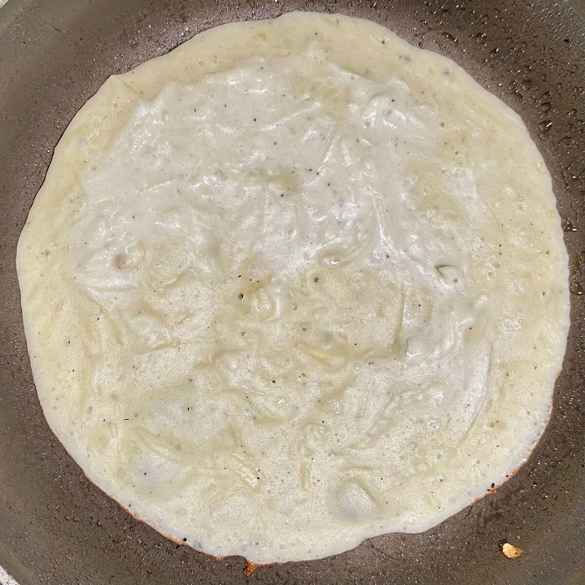 Boxty dough in pan