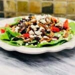 Warm mushroom spinach strawberry nut salad recipe