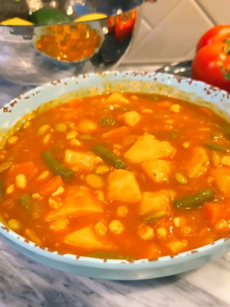 Bowl of vegetable soup recipe