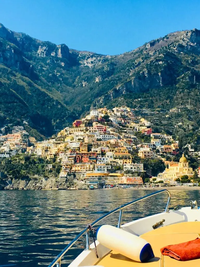 Boating to positano amalfi coast