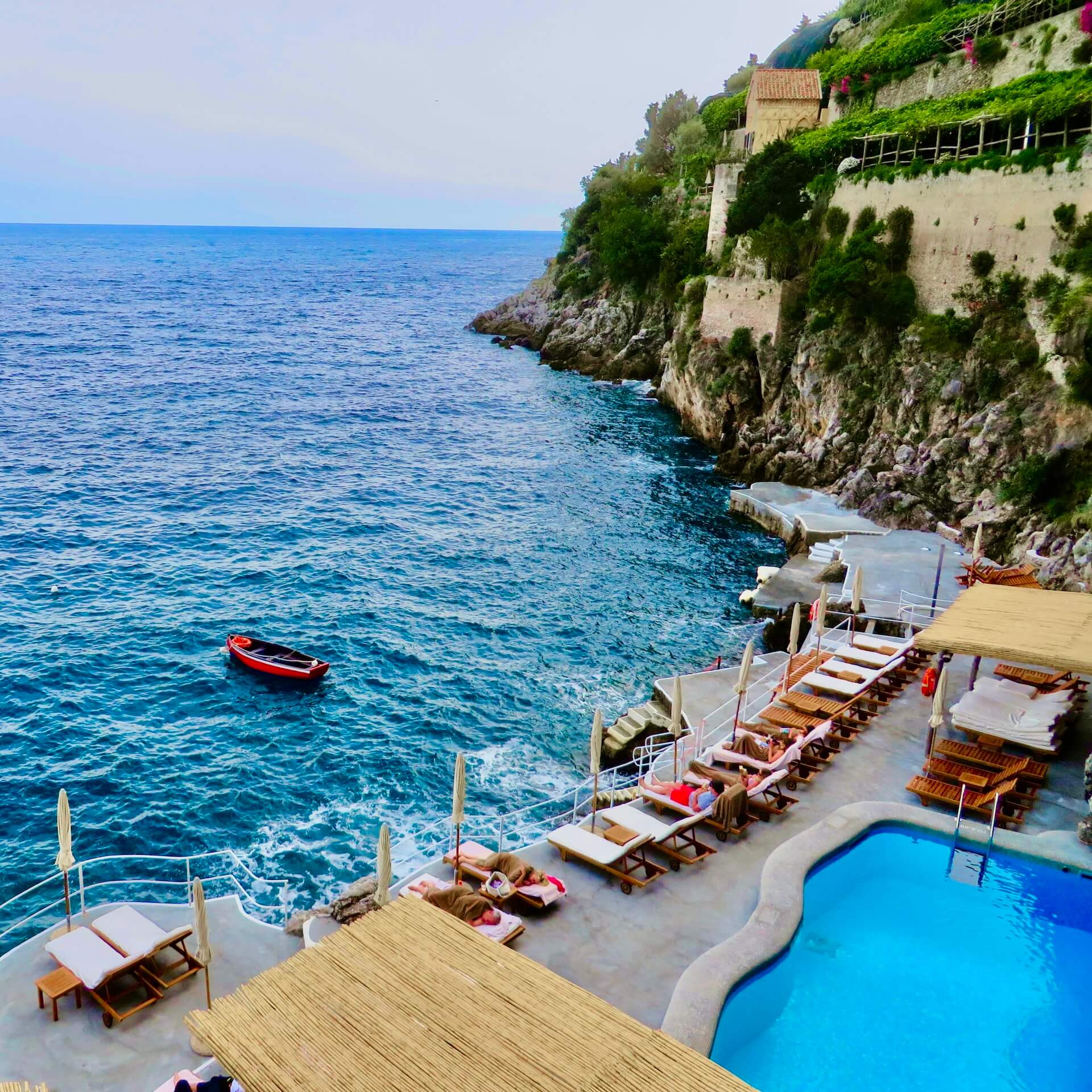 Pool deck santa caterina hotel amalfi italy