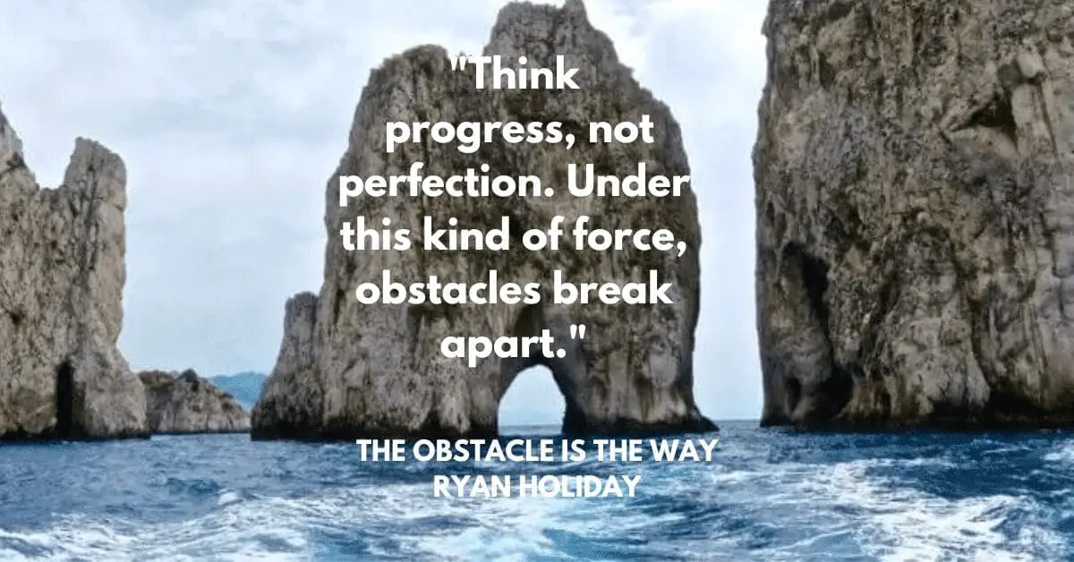 The obstacle is the way quotes ryan holiday with faraglioni rock background