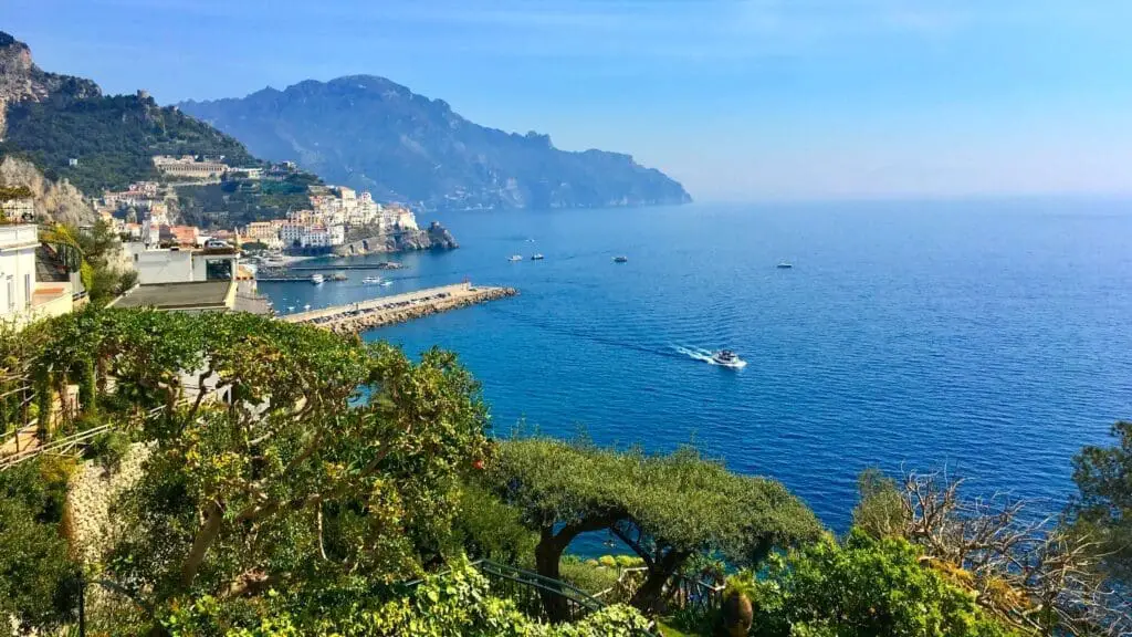 View of amalfi from the hotel santa caterina