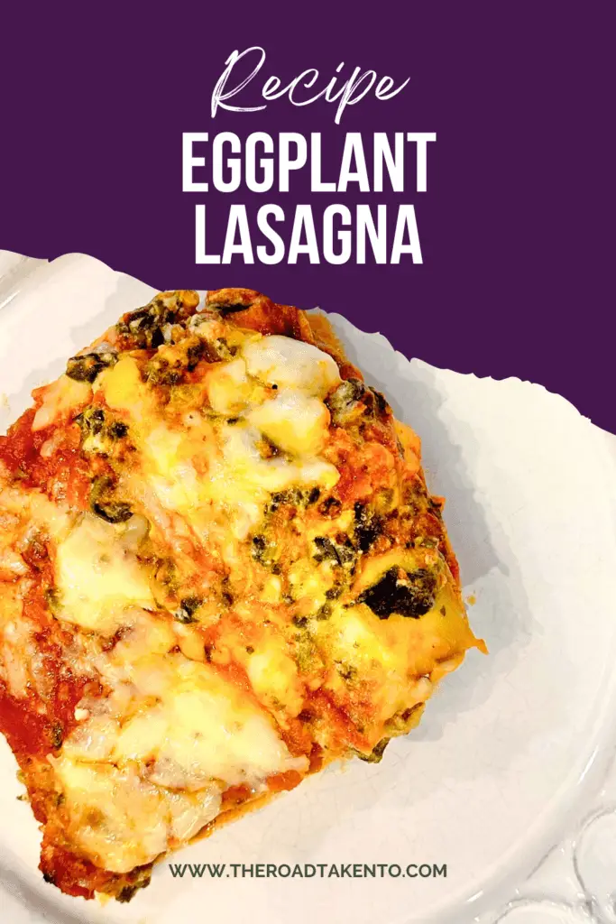 Eggplant lasagna white plate
