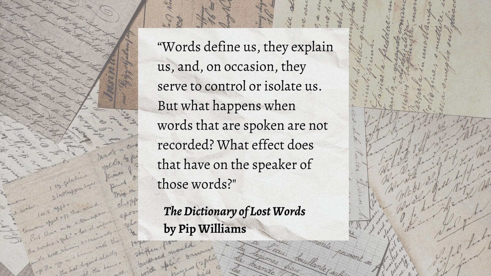 Words define us quote the dictionary of lost words